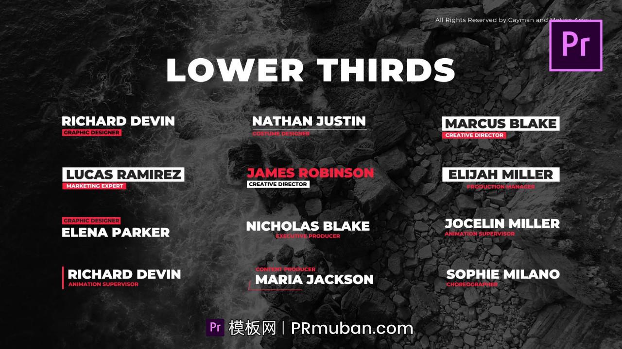 PR标题字幕 简单动态字幕条Premiere企业介绍产品宣传模板下载