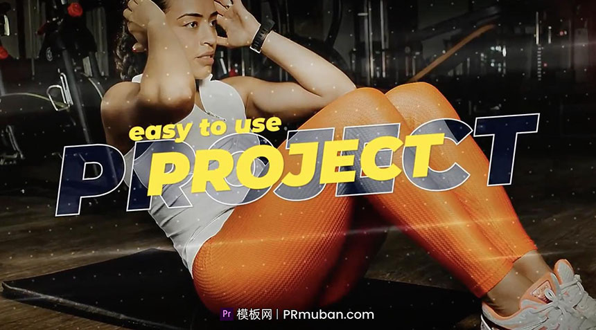 PR模板 双层文字特效快节奏体育比赛滑雪运动健身视频宣传PR模板下载