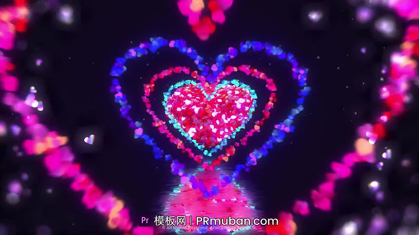 pr婚礼视频模板 一个非常精美唯美2.14情人节片头Logo婚庆视频片头pr模板