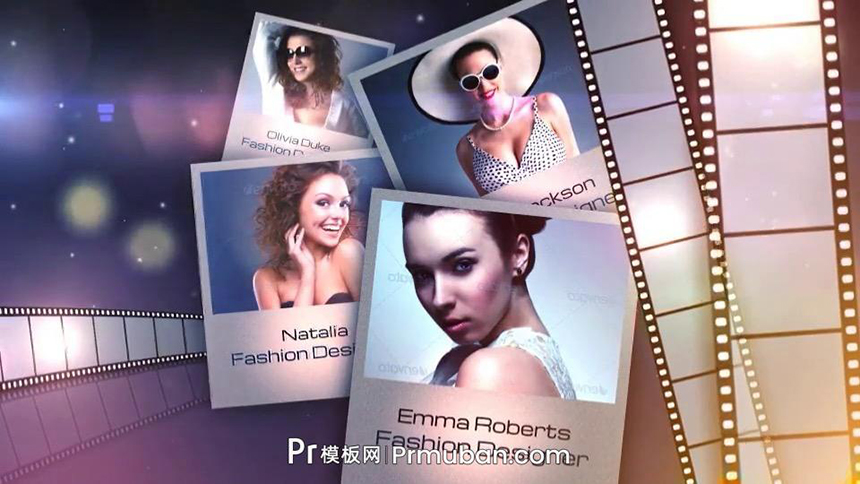 Premiere电子相册模板 复古效果胶卷作品照片相片展示PR模板