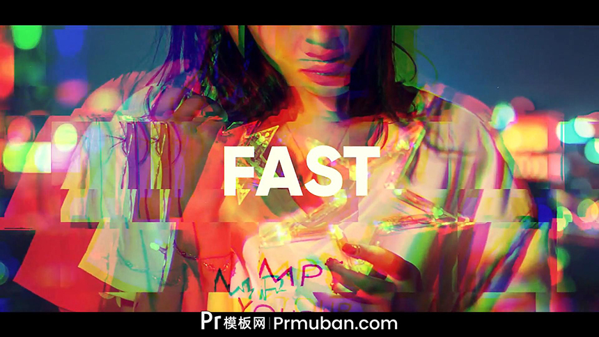 Premiere快闪模板 包含两个版本的快节奏故障特效开场视频PR模板