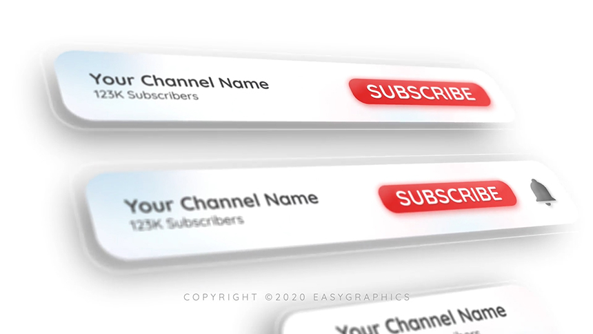 PR模板免费下载 时尚的Youtube订阅按钮提示动画PR模板包