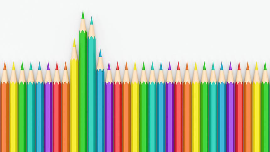 五颜六色的彩色铅笔视频素材