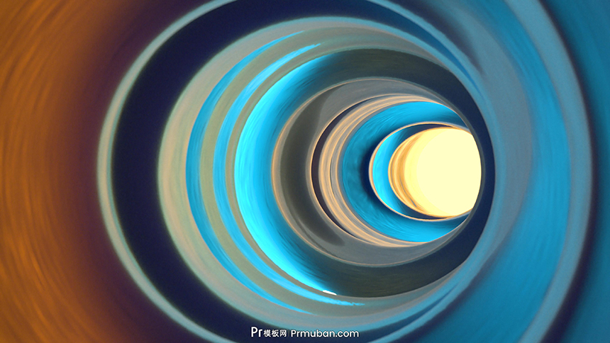 隧道视频素材免 源头发光多色圆环穿梭视频素材