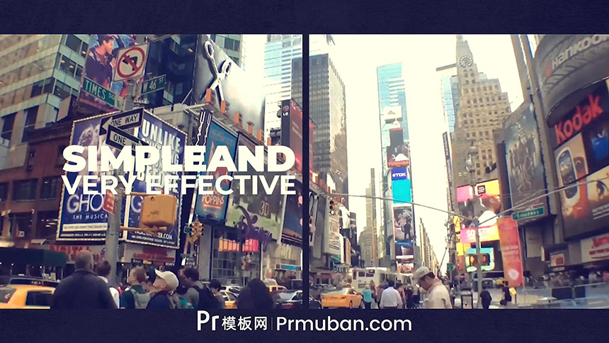 PR模板 大片既视感分屏创意城市印象宣传片PR模板