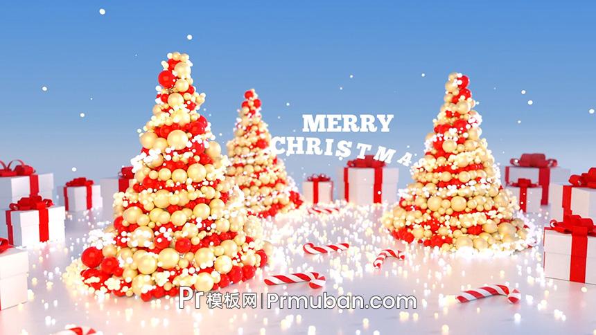 PR片头模板 气球圣诞树圣诞节快乐PR视频片头模板