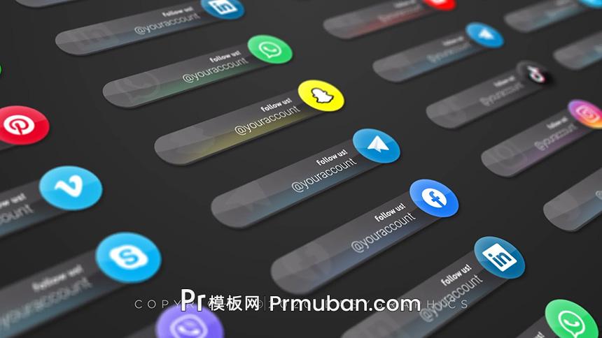 简约暗黑色椭圆形社交媒体字幕条PR模板免费下载