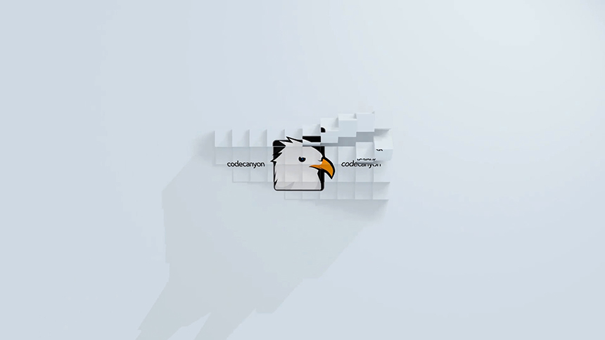 简单3d方块图形翻转logo展示pr片头模板mogrt