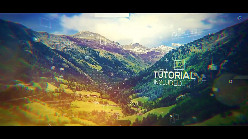 免费PR模板下载 数字故障特效幻灯片视频PR模板