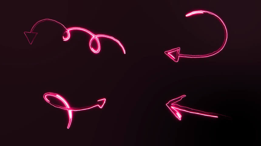 霓虹特效箭头动画视频制作PR剪辑素材MOGRT