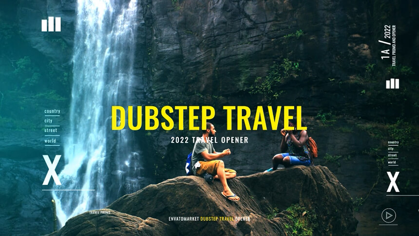 超级炫酷动态旅游宣传景点介绍PR视频模板MOGRT