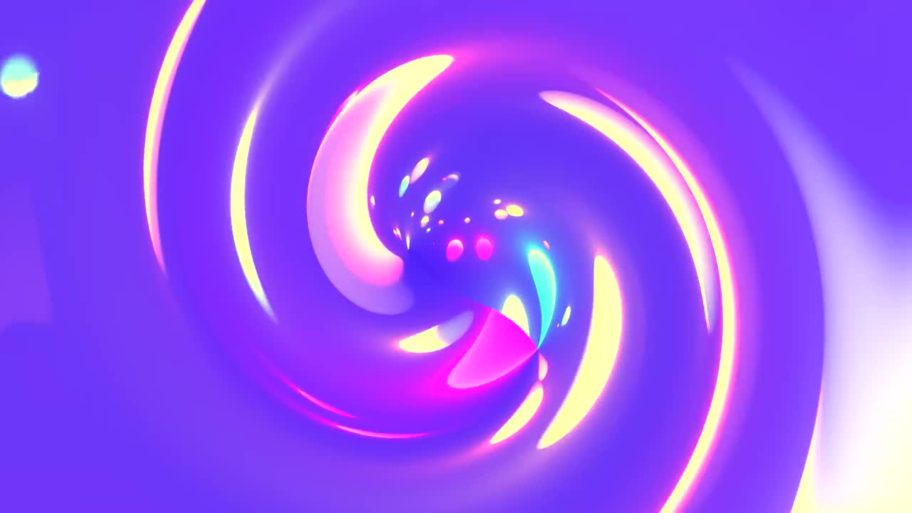 pr剪辑素材,漂亮的彩色漩涡动画视频素材