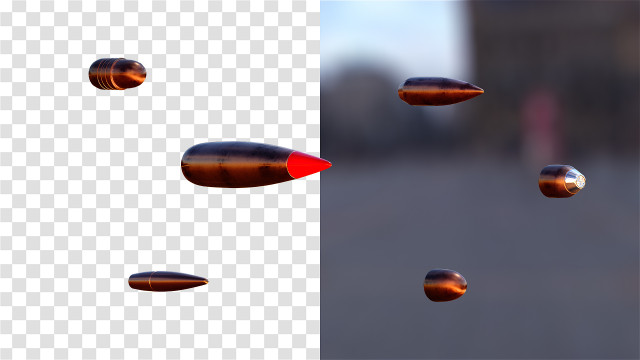 多种子弹特写慢镜头慢动作视频素材(透明背景)