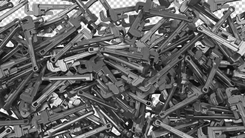 透明背景3D管子扳手转场动画视频素材