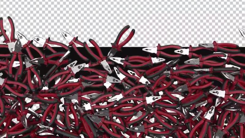 透明背景3D钳子转场动画视频素材