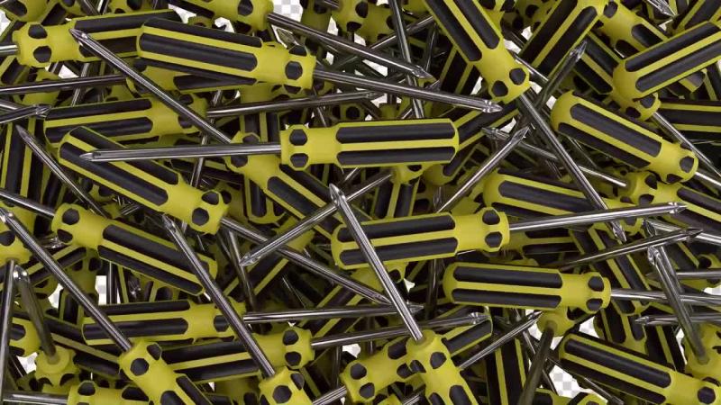 透明背景3D螺丝刀转场动画视频素材