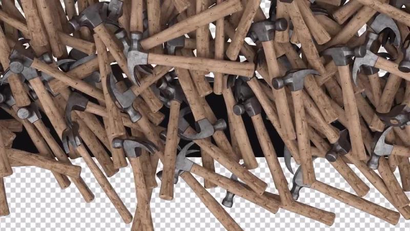 透明背景3D锤子转场动画视频素材