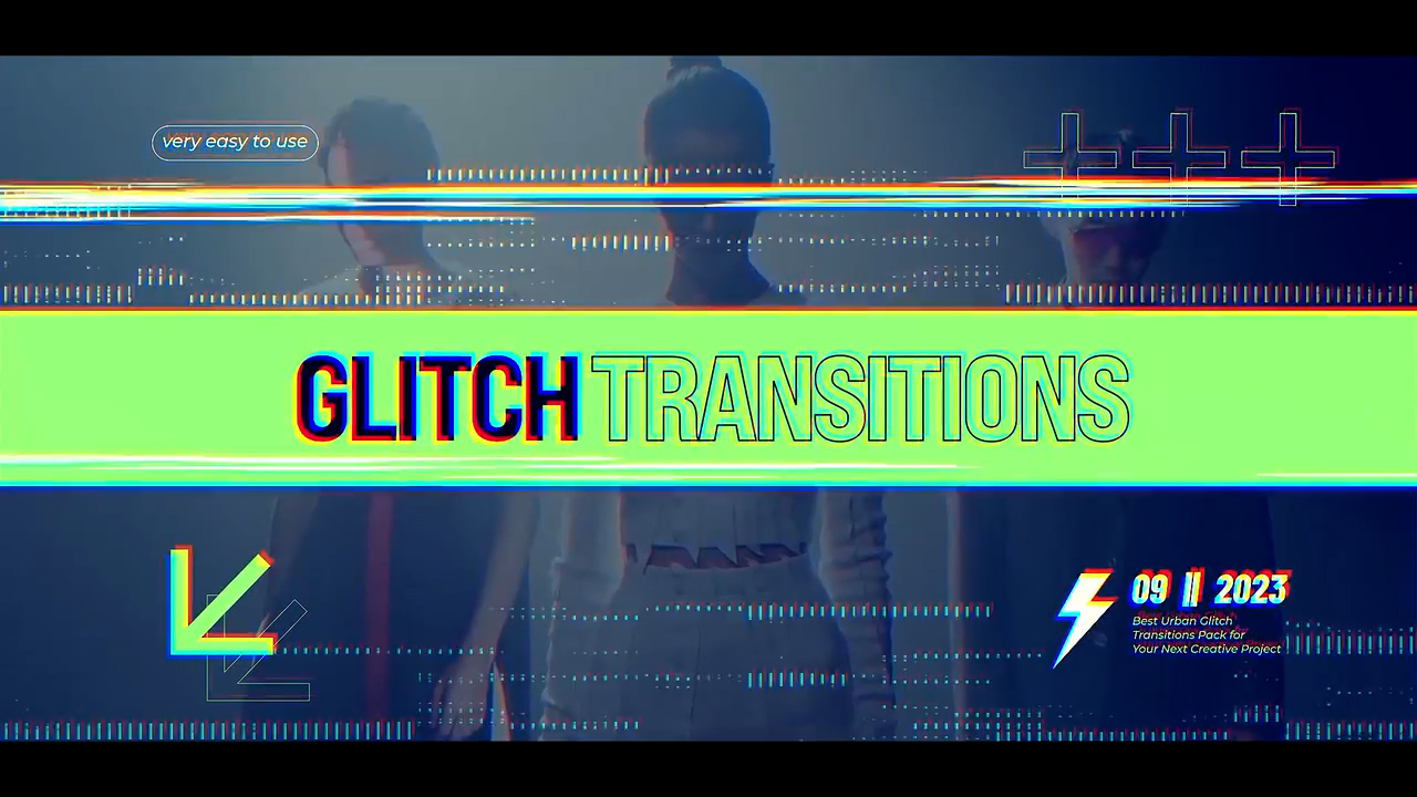 PR转场|画面故障效果标题文字转场视频模板剪辑素材