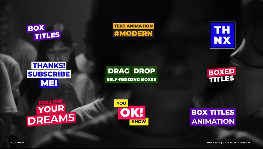 彩色风格视频标题文字模板 | MOGRT