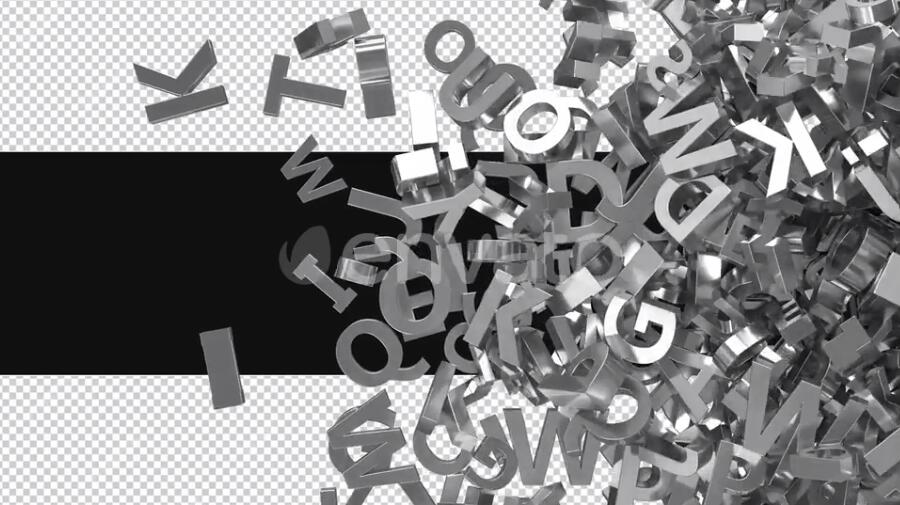 3D银色英文字母转场过渡视频素材(透明)mov格式