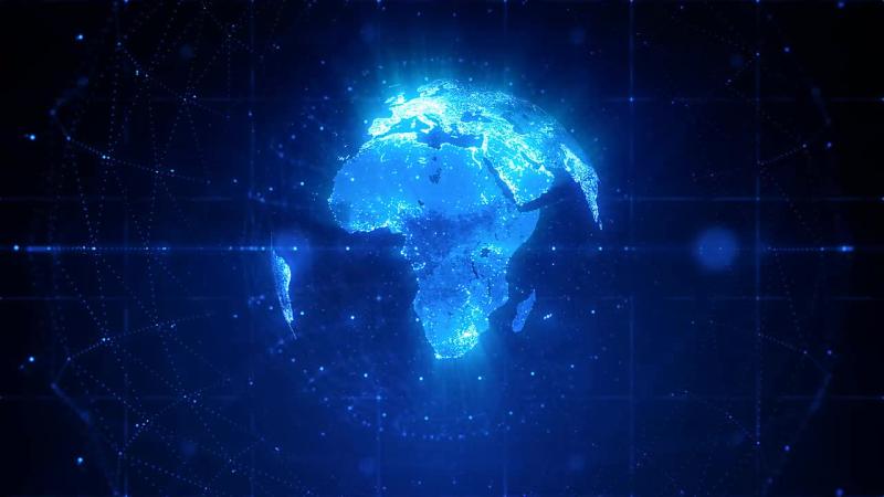 地球视频素材｜蓝色发光粒子特效地球旋转动画视频素材