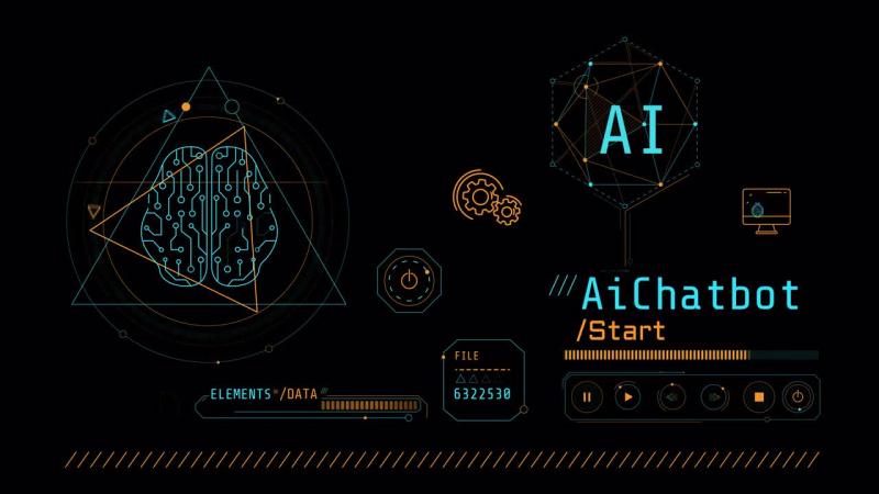 人工智能科技图标AI聊天对话动画视频素材