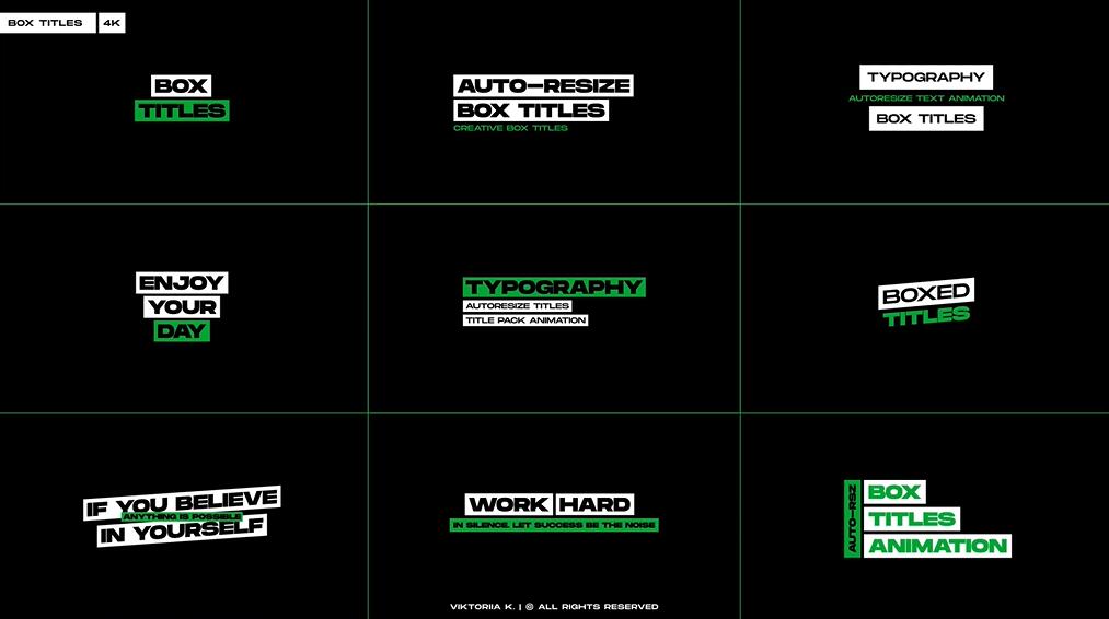 方框标题视频文字动画字幕模板 | MOGRT