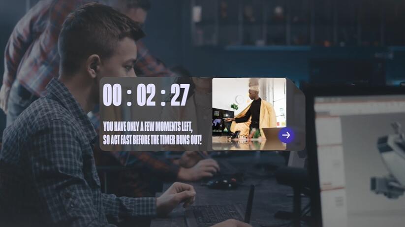 极简注意倒计时模板视频素材MOGRT