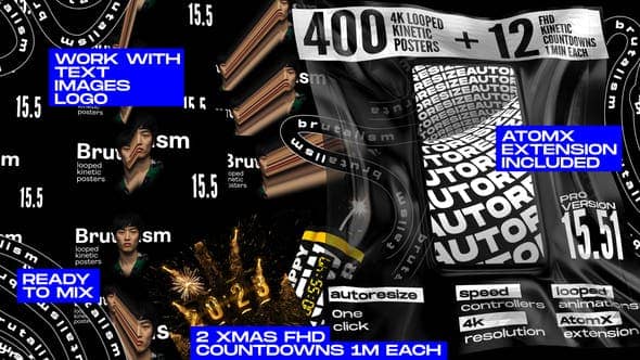 创意设计动态标题文字海报视频素材AE模板