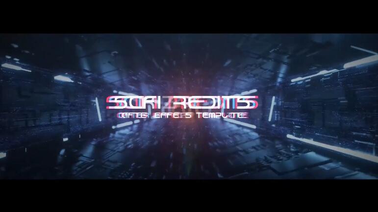 科幻隧道穿梭故障文字动画模板视频素材