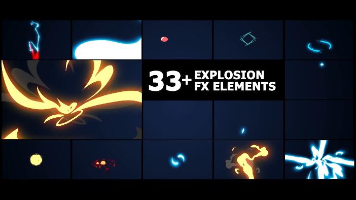 33+炫酷卡通动画特效AE素材 Flash FX Elements Pack 02