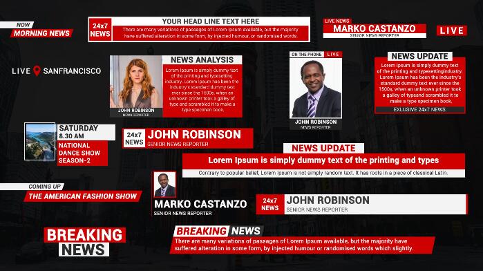 热点事件新闻快讯视频字幕条AE模板