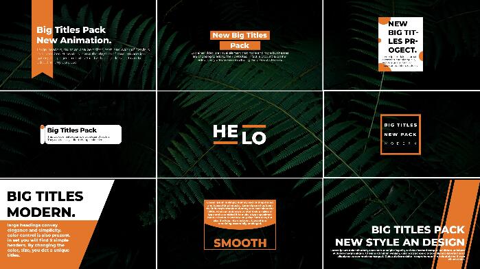 4K简约大气全屏大标题文字动画AE模板