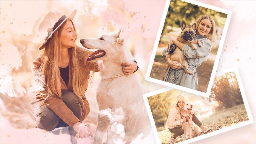 温馨家庭记录照片展示AE电子相册模板