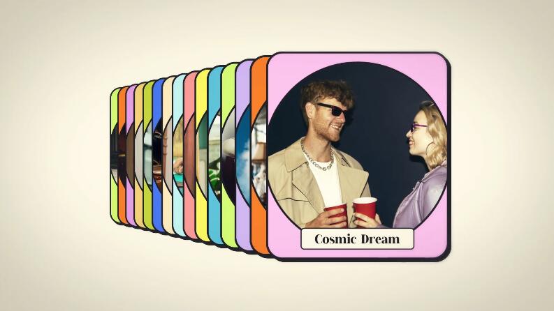 4种风格粗描边效果视频幻灯片模板MOGRT