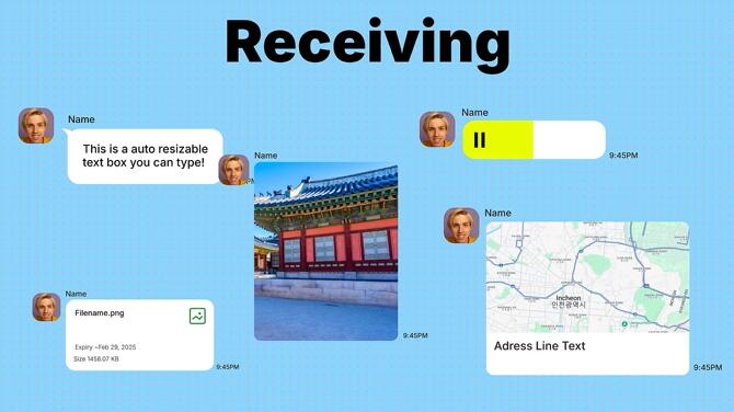 聊天对话发语音/文字/位置/照片等演示视频模板AE素材