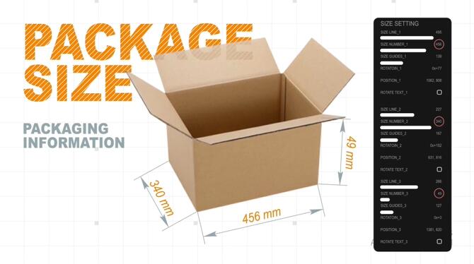 产品规格尺寸信息标注数据展示AE模板素材