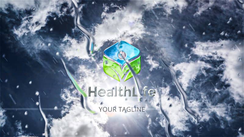 雨滴雨水划过玻璃特效logo片头视频模板