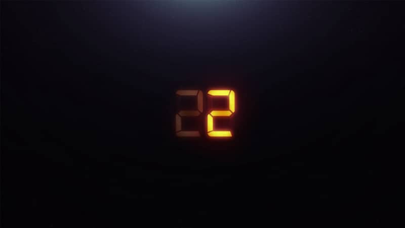 数字时间闪烁赛博朋克特效视频片头模板