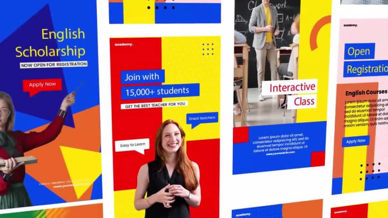 英语网络课程在线学习宣传视频模板