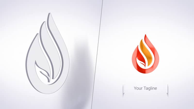 简约标志空间翻转logo动画AE片头模板