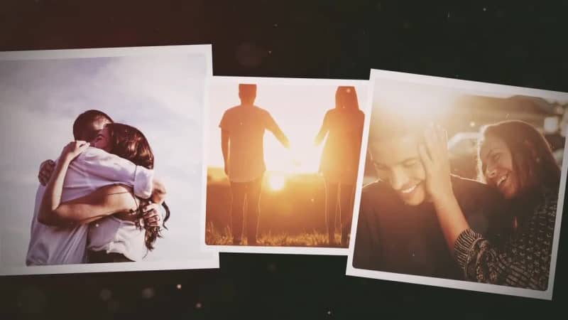 可爱方形大头贴电子相册照片展示AE模板