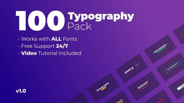 100个动态标题文字动画AE字幕条模板