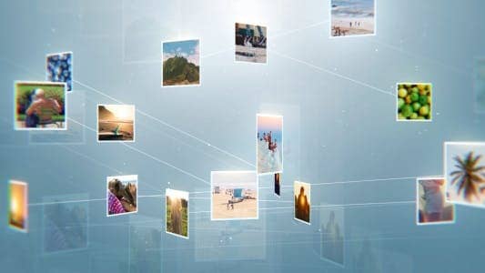 动态图片连线汇聚logo展示AE模板