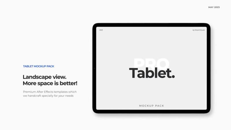 简约大气设计风格的平板电脑样机素材视频模板