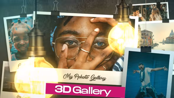 3D场景照片展示AE幻灯片模板视频素材