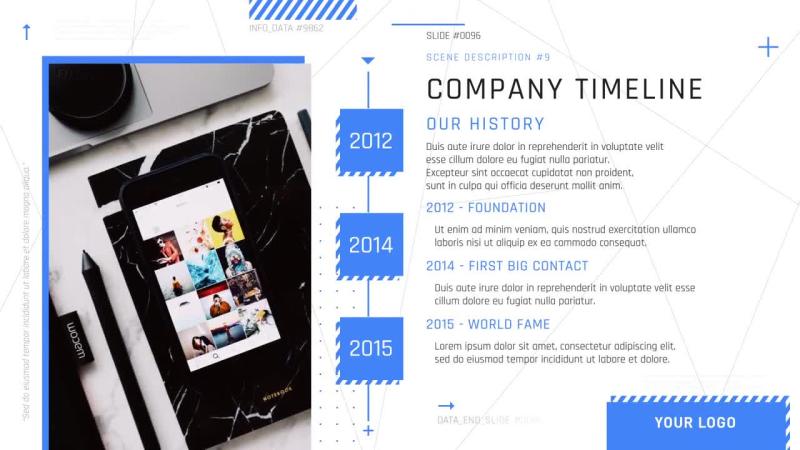 简约大气蓝白色企业宣传视频模板