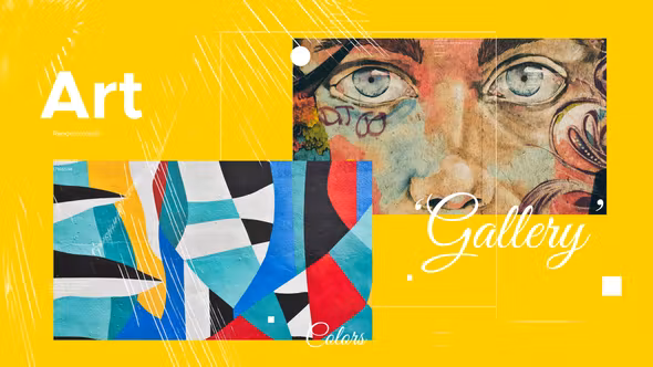 艺术作品展示活动宣传推广图文幻灯片模板