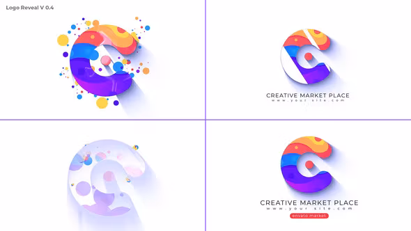 炫彩粒子动态logo展示AE片头片尾模板