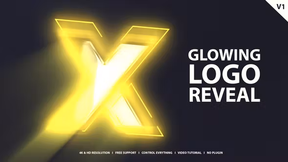 发光缩小动态logo动画AE片头片尾模板